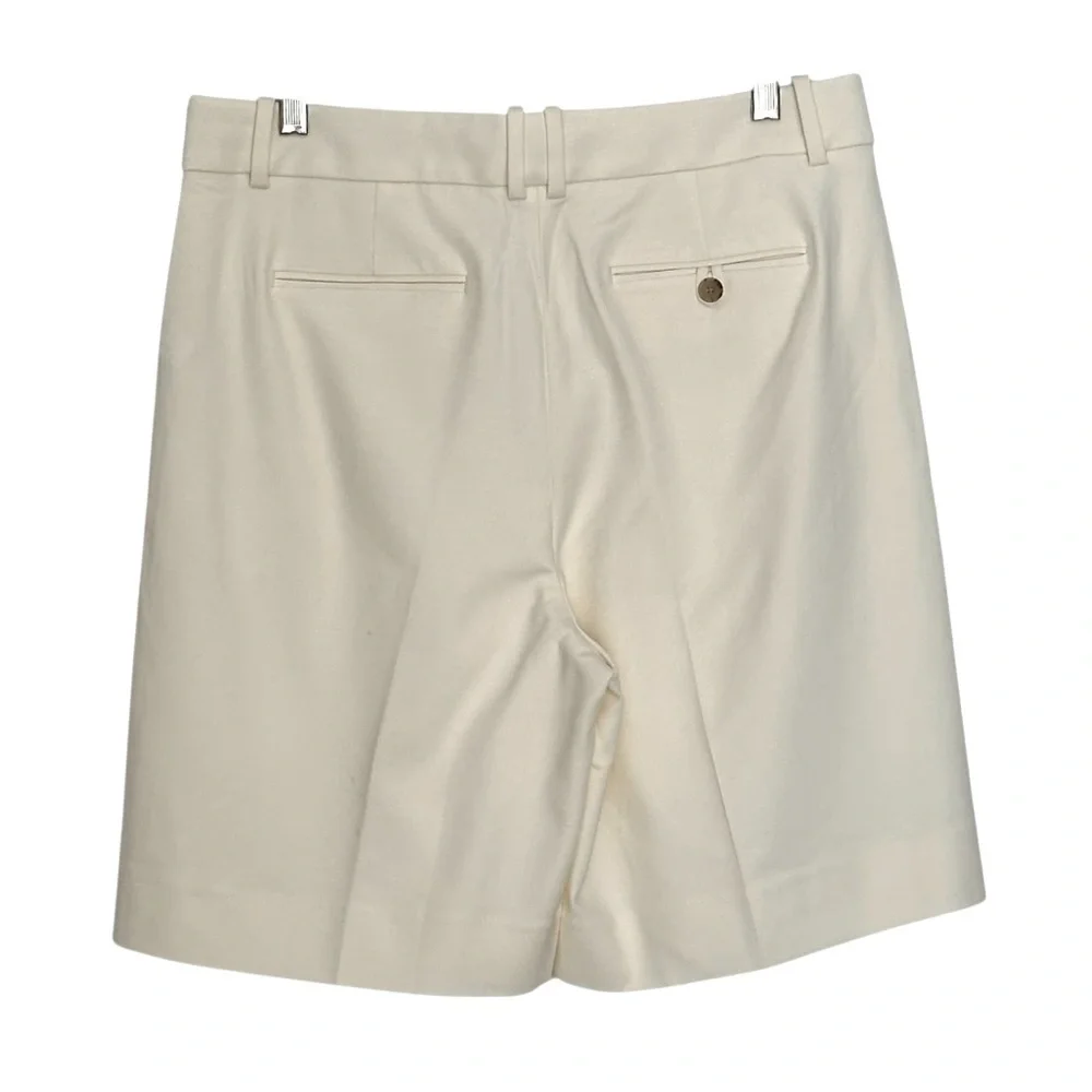 NEW J. CREW High-rise trouser‎ short in city twill in Cream Size 10